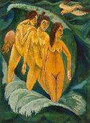 Ernst Ludwig Kirchner Three Bathers Sweden oil painting artist